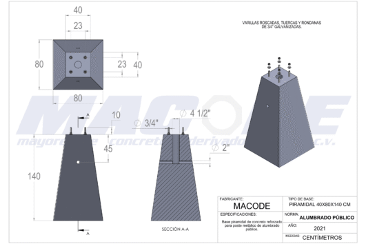 Venta de Hitos Piramidal de Concreto a Todo el Perú